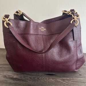 Coach Deep Burgundy Leather Shoulder Bag